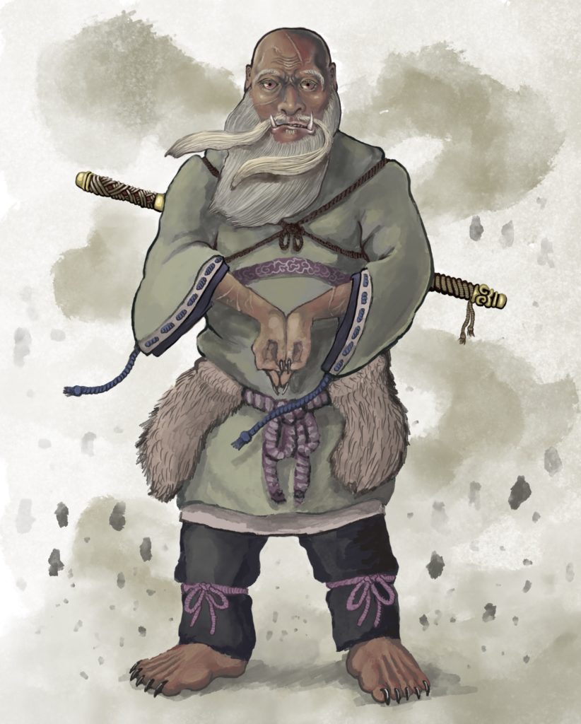 妖怪画家ヨハクが描いた妖怪忍者シリーズの地面系の力を使う妖怪忍者