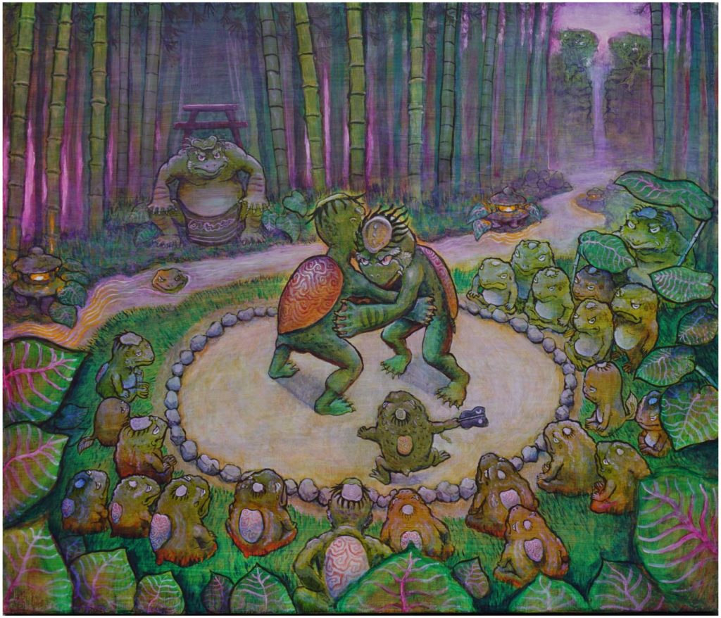 Sumo Tournament by Yohaku Yokai Art